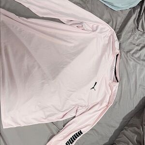 Puma Men's Light Pink Long Sleeve fishing Tee